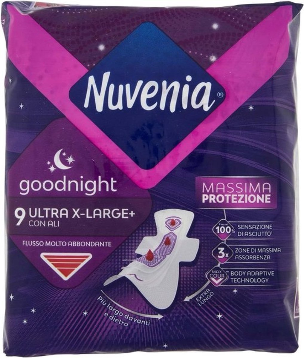 Extra Breed Nachtstrips met Vleugels voor Zware Bloedingen, 9 Stuks