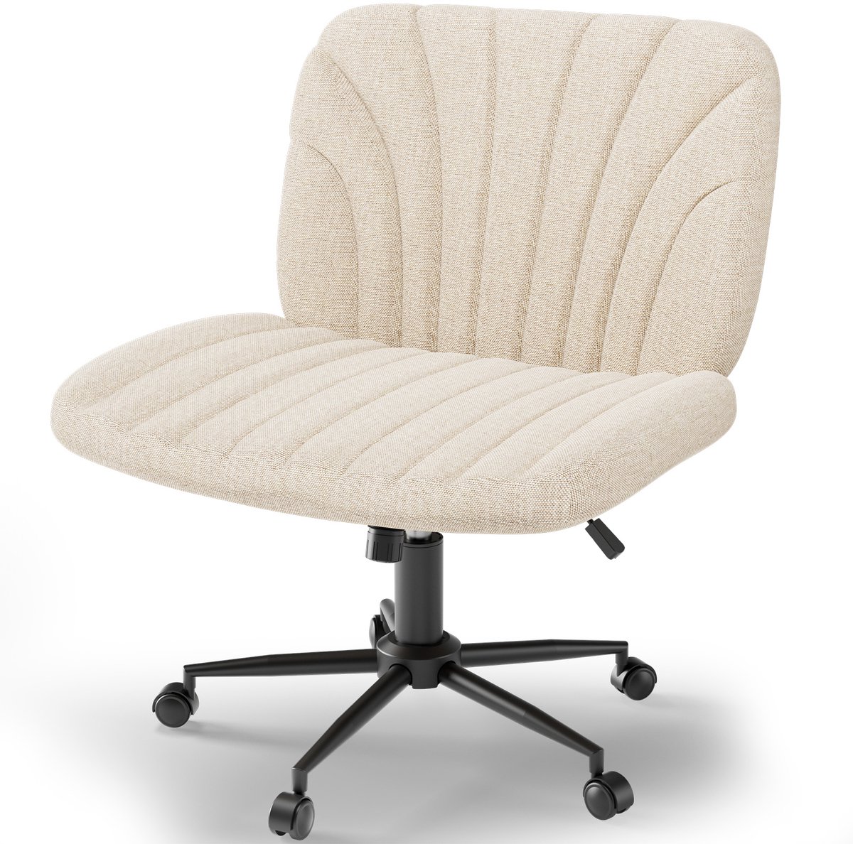 Arvioo‑bureaustoel‑draaistoel‑beige‑kruisbenen‑zitten‑verstelbaar‑thuisbureau
