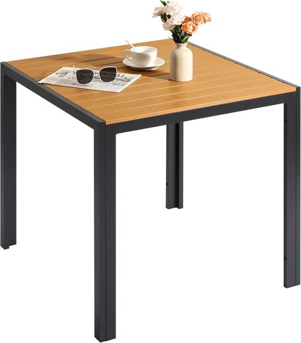 Vierkante WPC Balkontafel met Aluminium Frame - Weerbestendig Terrastafel