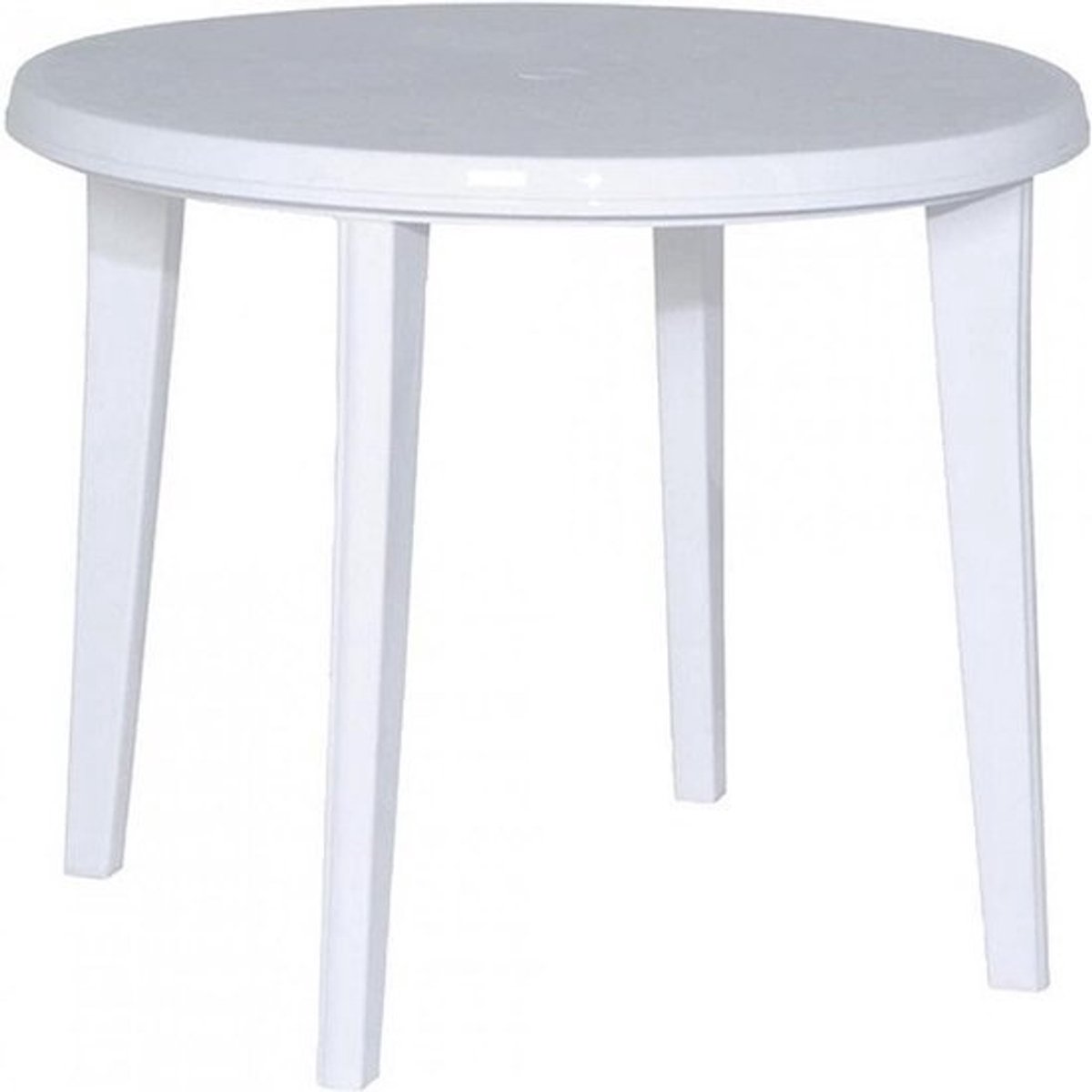 Ronde Buitenstoel Tisch voor Tuin en Balkon Kunststof Wit