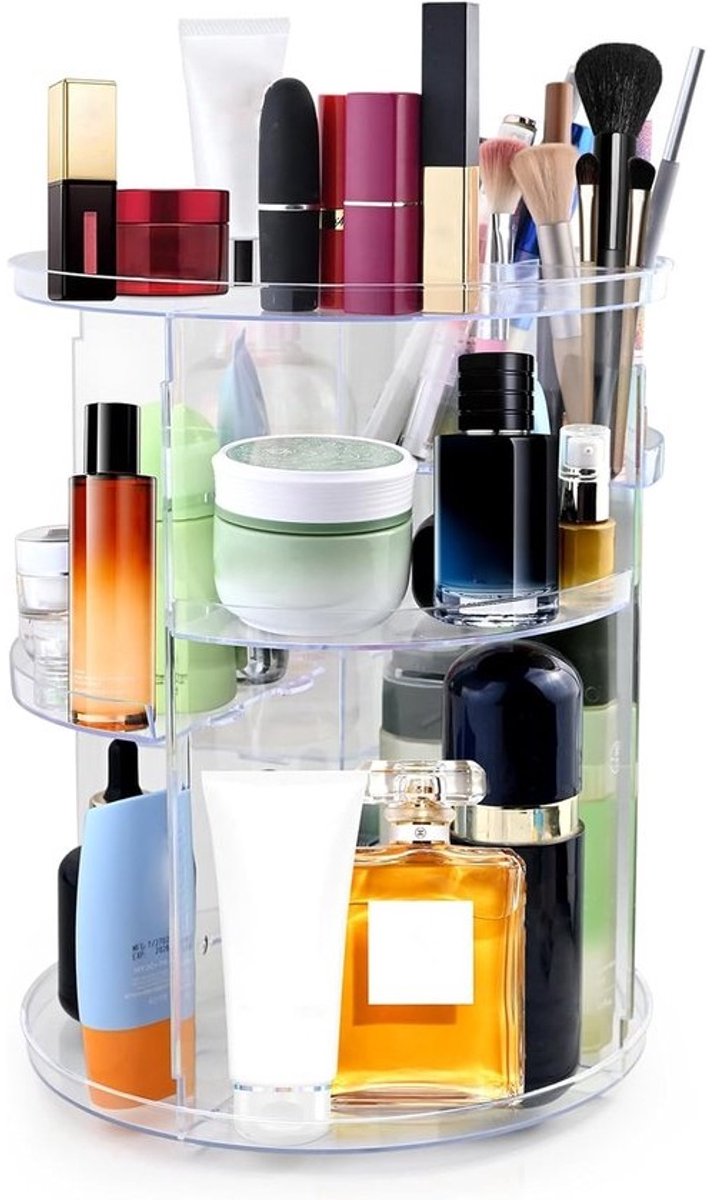 Organizer voor cosmetica, 360° draaibaar, toilettas, multifunctionele opbergorganisator voor cosmetica, met 5 - ShopVlot