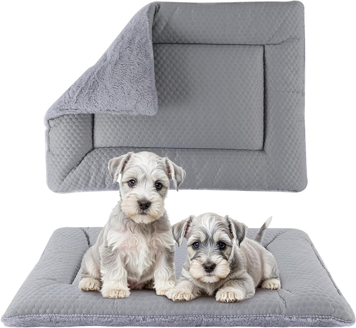 Hondenmat - Hondenkussen - Comfortabel slapen - Omkeerbaar - 91 x 58 cm - Grijs