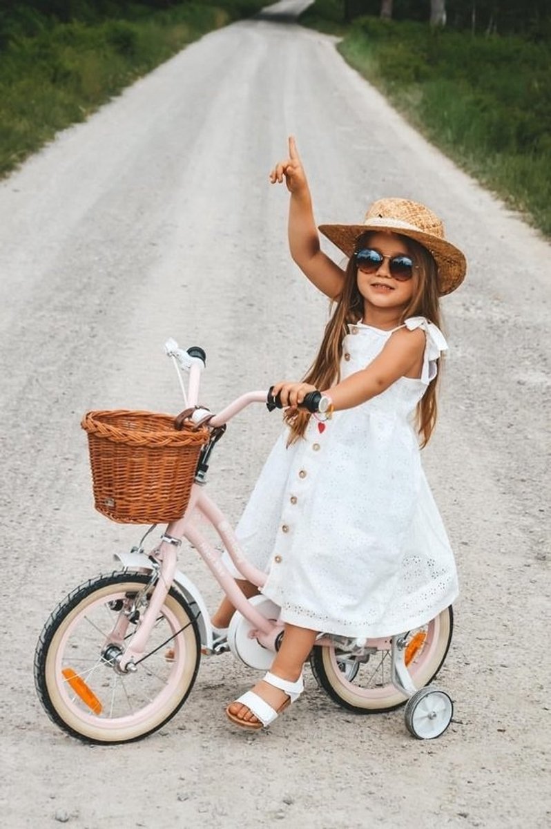 Handgemaakte Riet Fietsmand voor Kinderen - Natuurlijke Wilgentenen en Leren Bevestiging