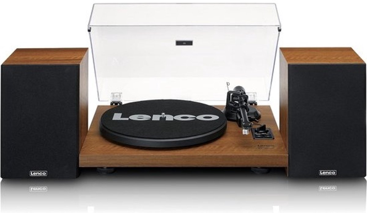 Platenspeler met Bluetooth en Externe Houten Speakers - Riemaandrijving