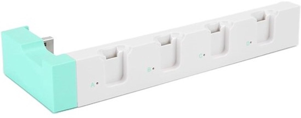 Oplaadstation Controllers - Oplaadbasis Dock - Gelijktijdig Opladen - 4 Oplaadslots - 22 x 7 x 3 cm - Groen