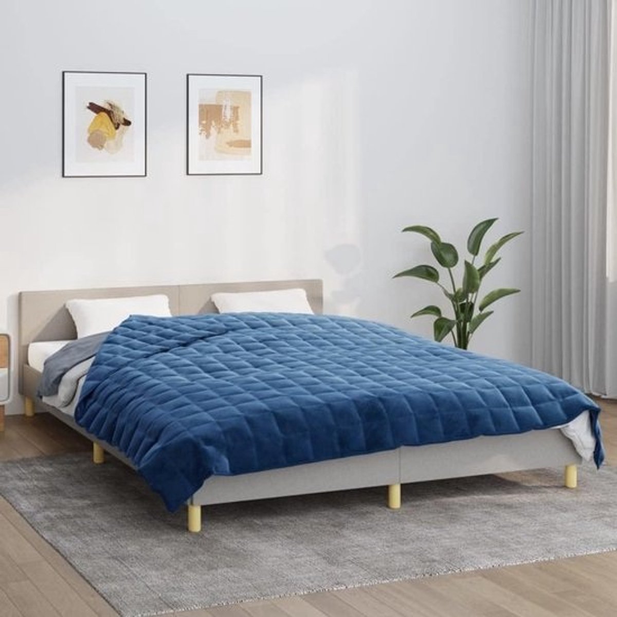 Verzwaarde Deken - Therapie deken - Rustgevende Slaap - Gelijkmatige Gewichtverdeling - 220 x 240 cm - Blauw