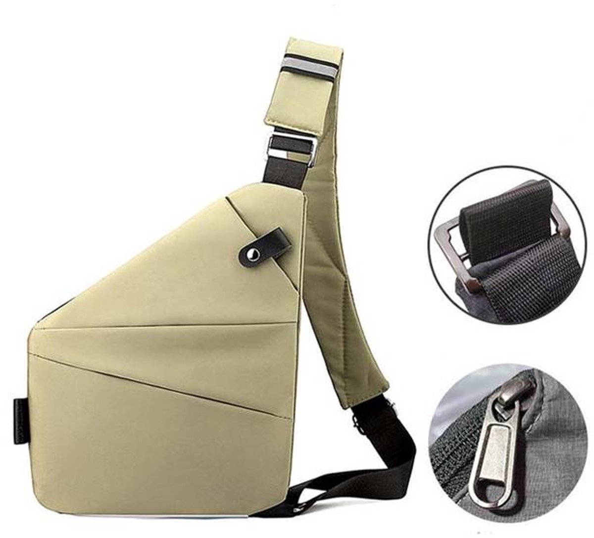 KZQ Crossbodytas anti-diefstal - Stijlvolle schoudertas met RFID-bescherming, lichtgewicht - Voor dames, heren, reizen, dagelijks gebruik - Zwart