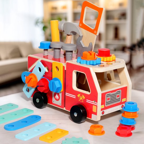 Kindergereedschap Speelgoed Set - Houten Speelgoed Voor Kinderen - Fine Motorische Vaardigheden Gereedschap Set - Puzzel Educatief Speelgoed - Geschikt Voor Jongens En Meisjes Ouder Dan 3 Jaar — afbeelding 2