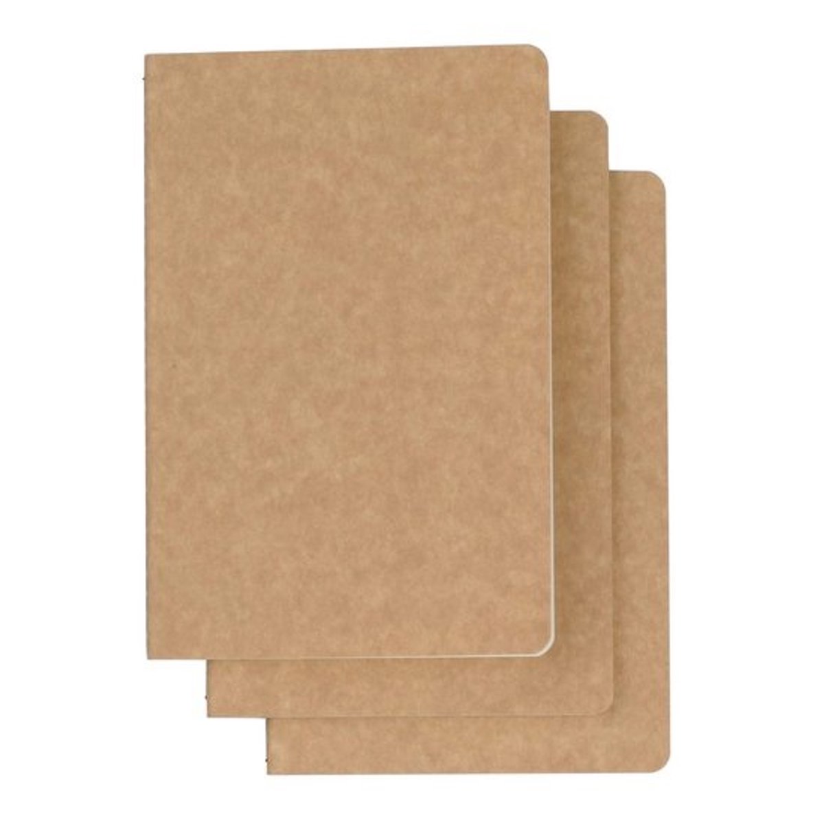3 Pack Reisdagboek Notitieboekjes A5 Kraft Bruin Zachte Kaft Blanco Pagina's