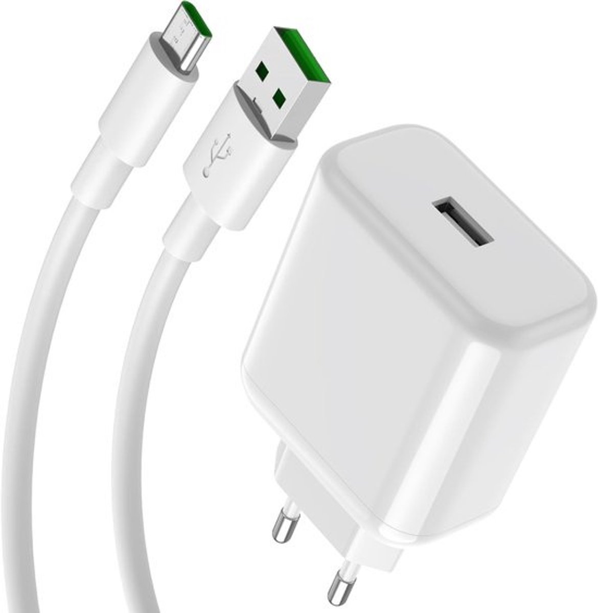 USB-C Oplader en Kabel voor Snel Opladen tot 65W, 1m Type C, Geschikt voor Diverse Smartphones