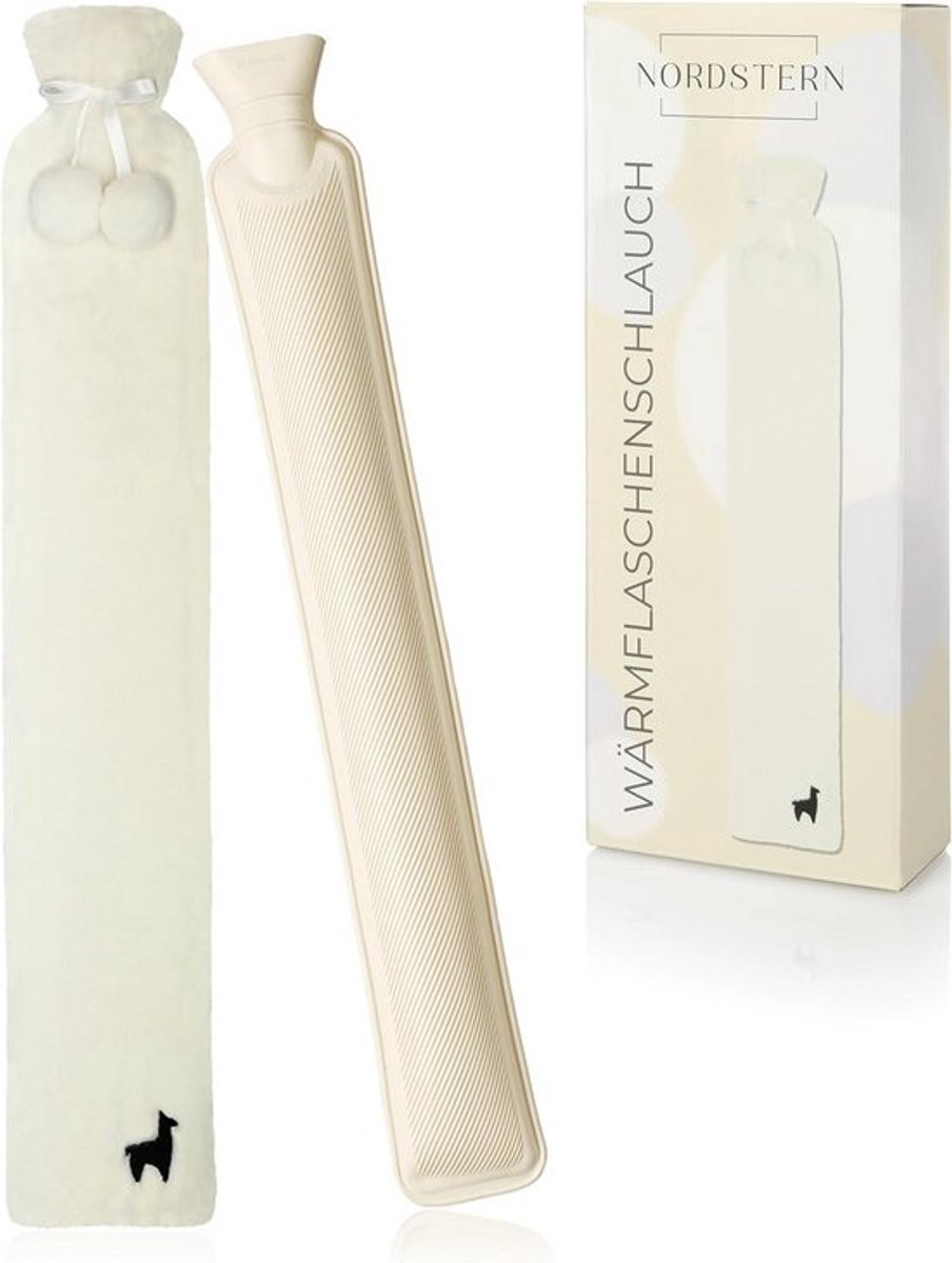 Extra Lange Warmwaterkruik met Zachte Hoes voor Nek en Schouders 75cm