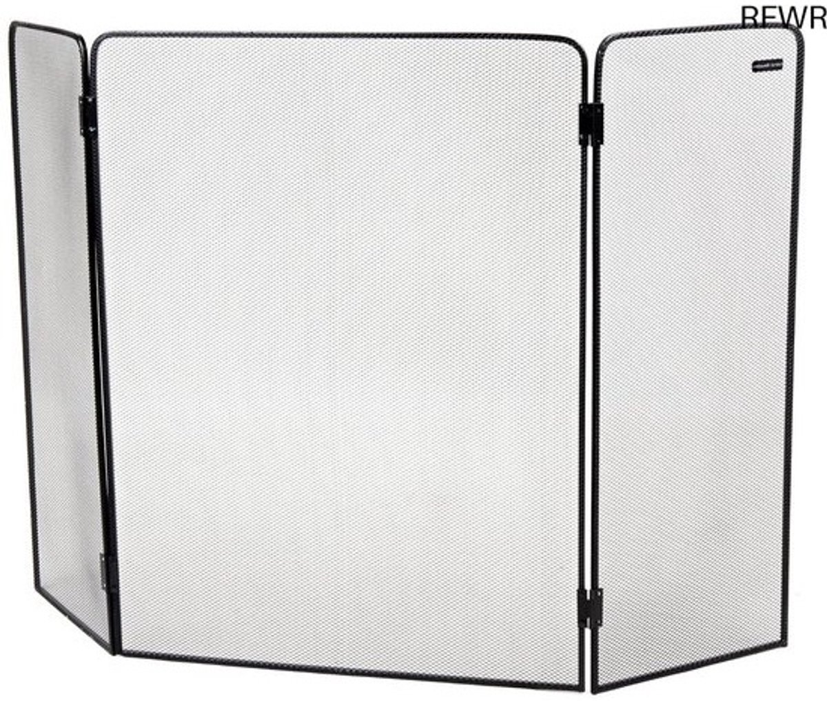 RFWR® Vouwbaar Drievoudig Open Haardscherm met Metaal Gaas voor Binnen en Buiten - 26,25" L x 24" H