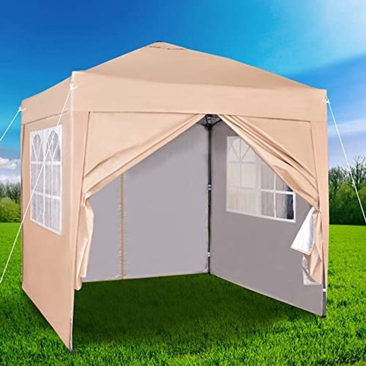 Waterdicht pop-up paviljoen 2 x 2 m met zijwanden voor feesten en evenementen