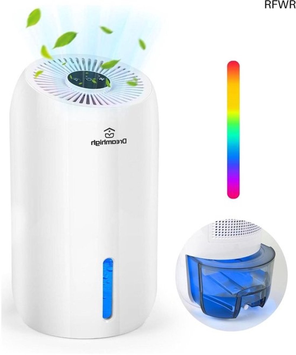 RFWR® Elektrische Luchtontvochtiger 1.6L - Compact en Efficiënt voor Badkamer, Kelder en Slaapkamer