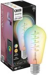 Calex slimme ledlamp met rgb-kleuren en warm wit licht, in een verpakking.