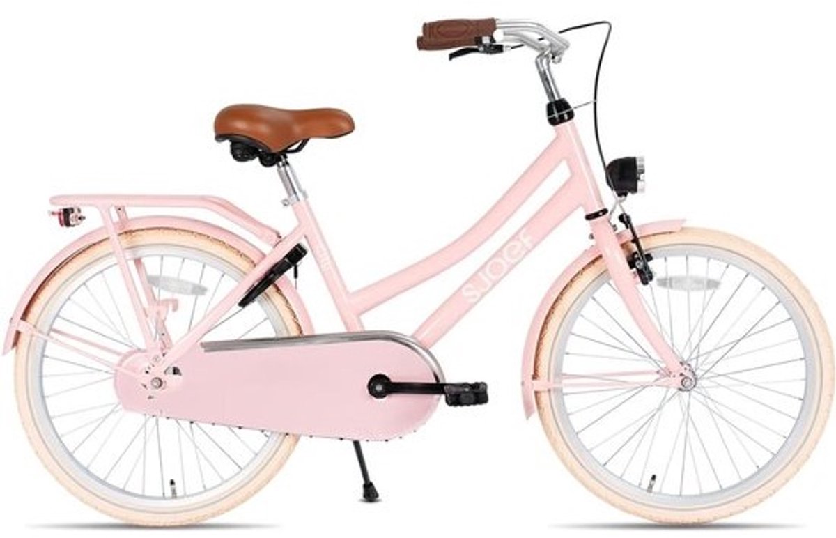 Meisjesfiets 24 inch voor 8-12 jaar | In hoogte verstelbaar & met verlichting
