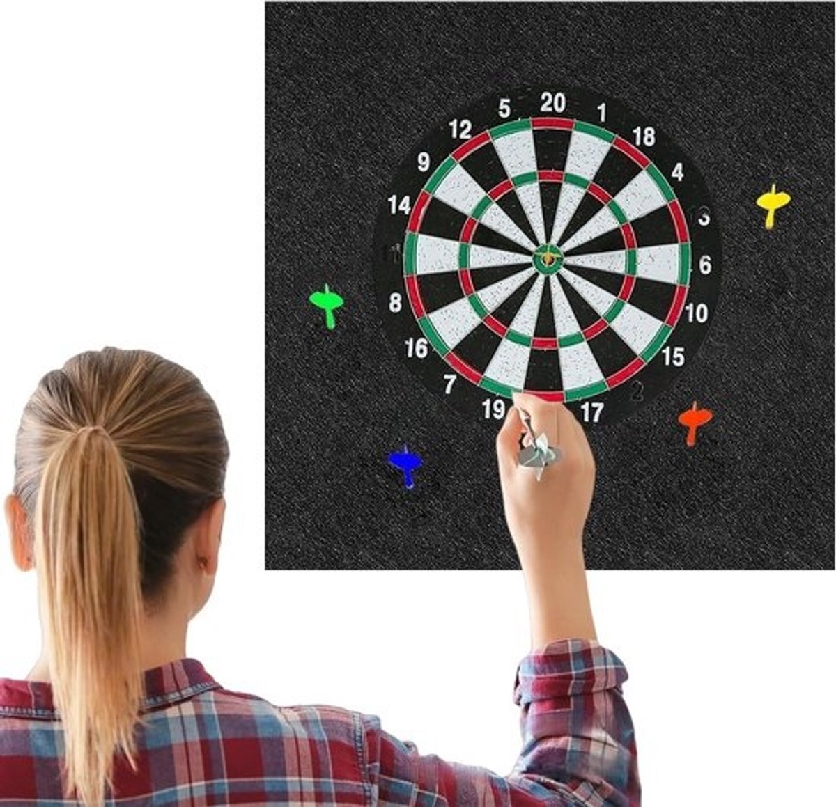 Dartbord Muurbeschermer - Wandbescherming Dartbord - Muur Beschermen - Schokabsorberend Schuim - 60x60CM - Zwart