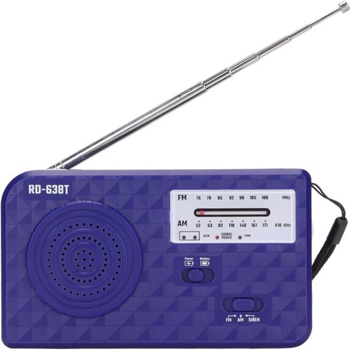 Noodradio Zaklamp - Draagbare Radio - Outdoor Noodgevallen - Hand Crank Opladen - 16 x 9 x 6 cm