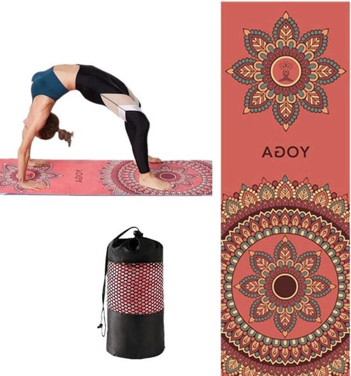 Yoga Handdoek - Antislip Mat - Hot Yoga - Super Absorberend - 185x63 cm - Meerdere kleuren