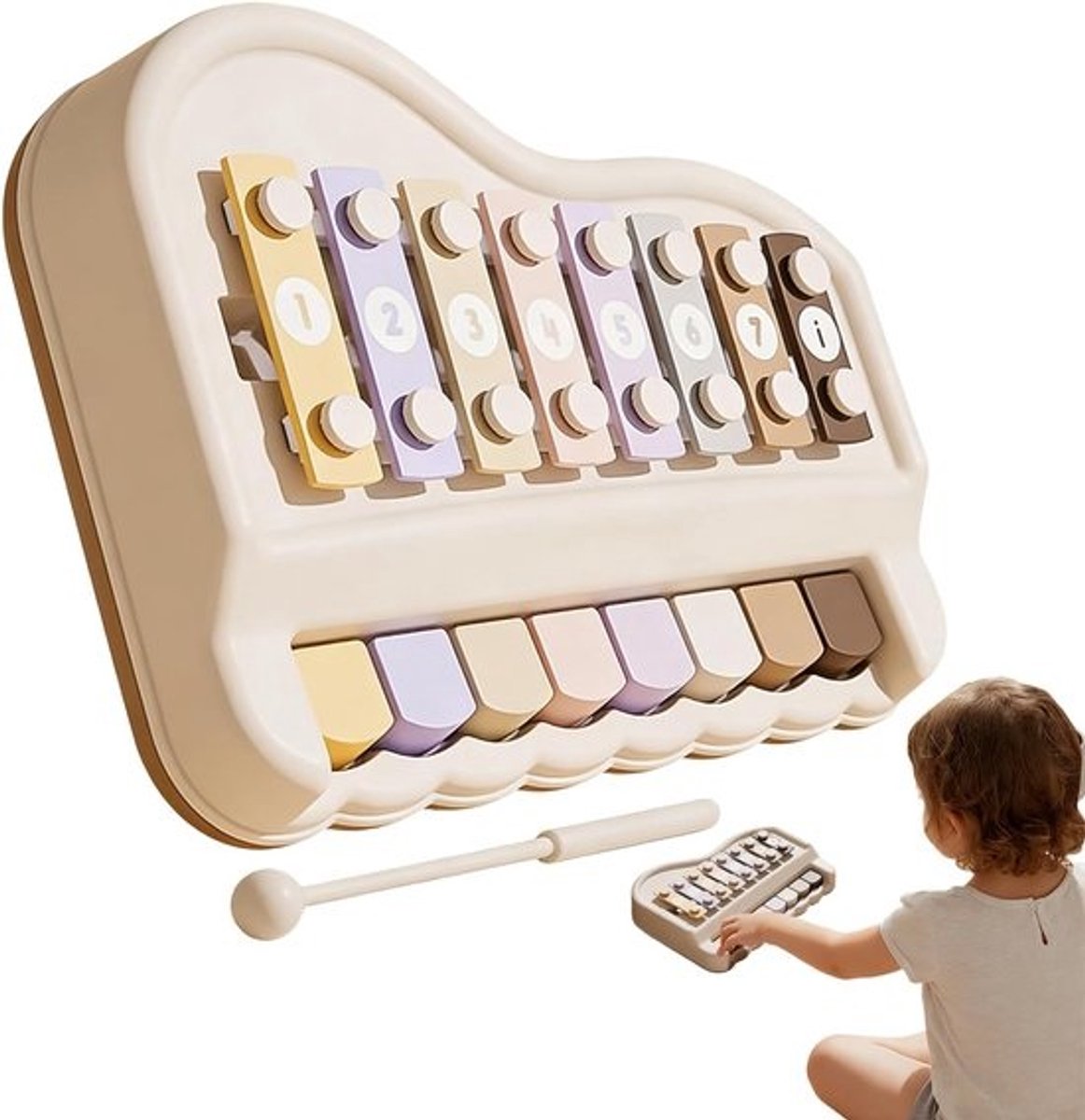 Kinder Xylofoon Piano - Muziek Speelgoed - Muziek Leren - 2-in-1 Instrument - 22 x 165 cm - Meerkleurig