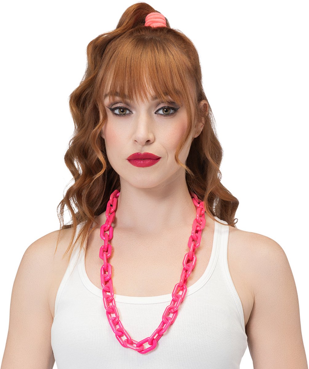 Boland - Ketting Vibe neonroze Roze,Neon - Volwassenen - Unisex - Danser/danseres - 80's & 90's - Disco - Neon - Schakelketting