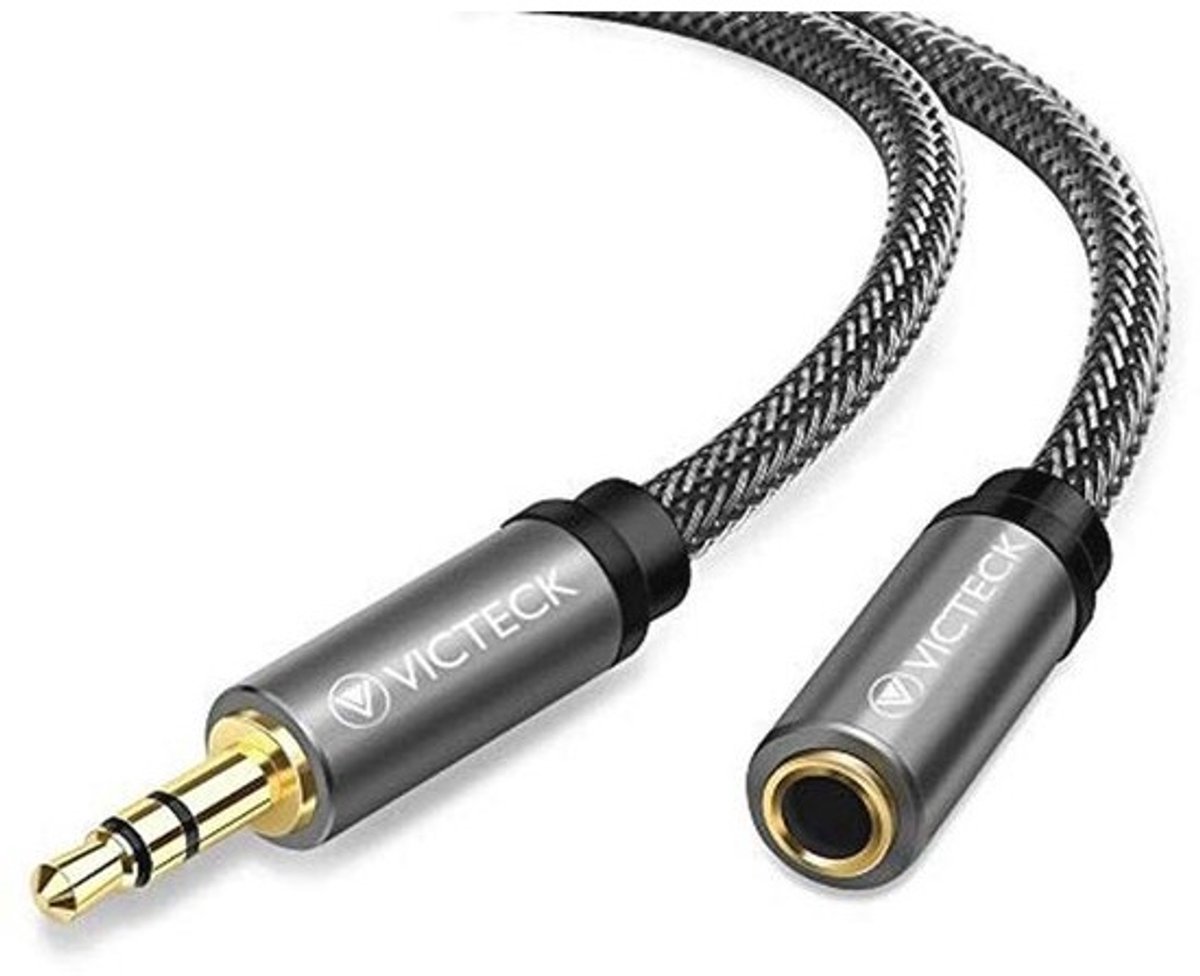Audio Jack Verlengkabel 3,5 mm - Hi-Fi AUX Kabel Voor Hoofdtelefoon en Media Players - 1M