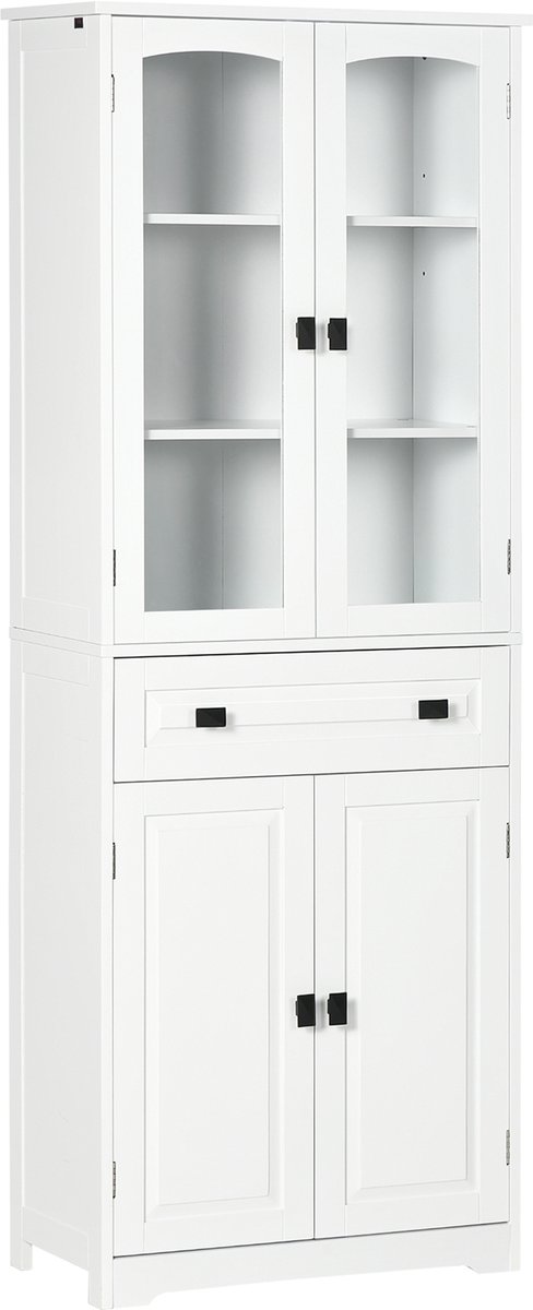 Keukenkast - Opbergkast - Keuken organiseren - Verstelbare planken - 60 x 160 cm - Wit