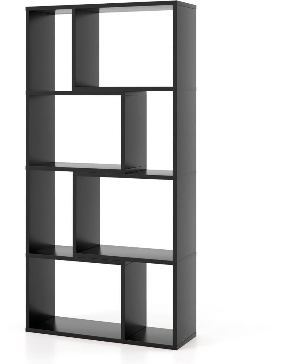 SureDeal® - Opbergrek - Vierlaags Boekenrek Vrijstaande - 60x20x120 cm - Donkerbruin