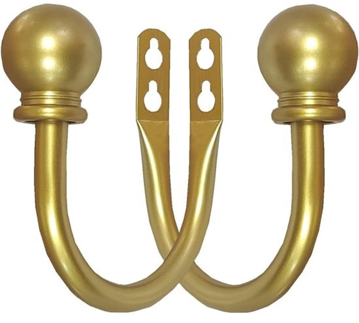 Gordijnhouders - Gordijnhaken - Gordijnen Ophangen - Metalen Staaf - 2 stuks - Goud