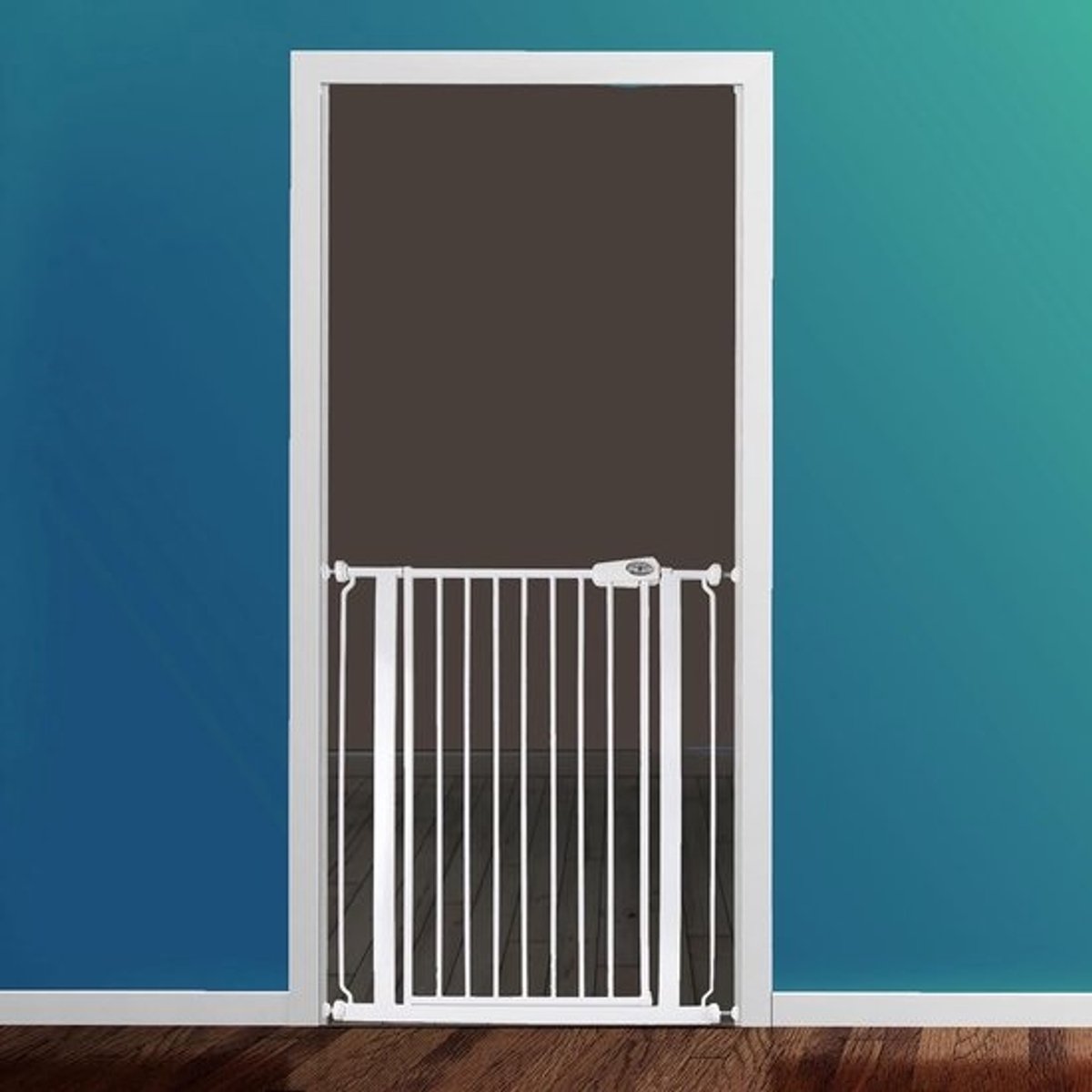 Safetots Extra High Metal Safety Fence, Clamp Gate Extra High 104cm, Stair Gate Without Drilling, Clamp Mounting, 68.5cm - 75cm, White, Safety Gate for Stairs and Door, Easy Installed