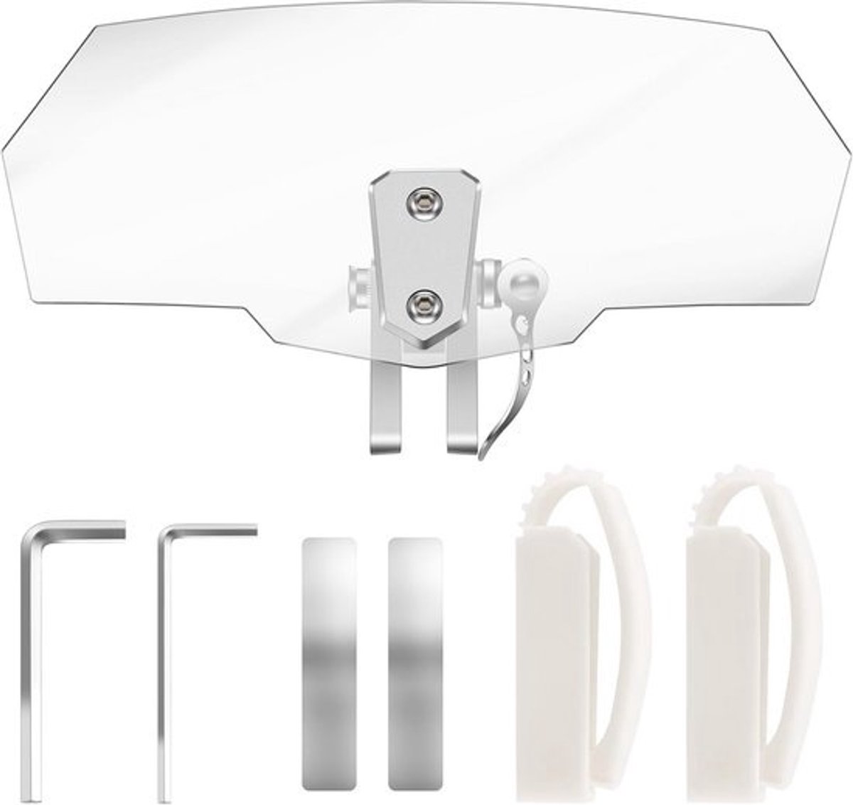 Motorfiets Windscherm Verlenging - Spoiler Deflector - Comfortabel Rijden - Verstelbaar Clipontwerp - 31 x 17.5 cm - Transparant