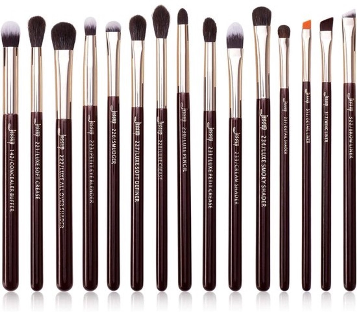 Set van 15 Professionele Oogmake-up Borstels - Natuurlijke en Synthetische Haar