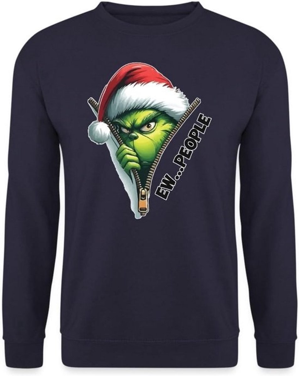 Grappige Kersttrui met 'Ew.. People' Opdruk - Feestelijk Unisex Sweater