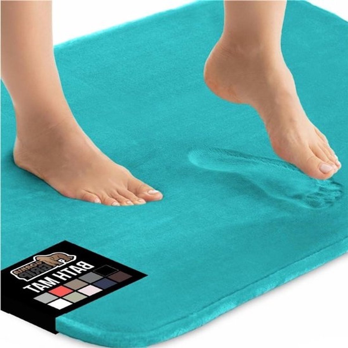 Badmat - Vloerkleed - Badkamer comfort - Dikke traagschuim - 30 x 20 cm - Turkoois