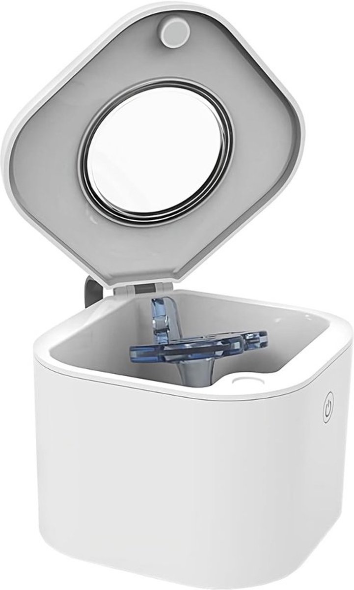 Retainer Reiniger - Bitjes Opberger - Hygiënisch Bewaren - Ingebouwde UV Lamp - 9.5 cm Breed - Wit