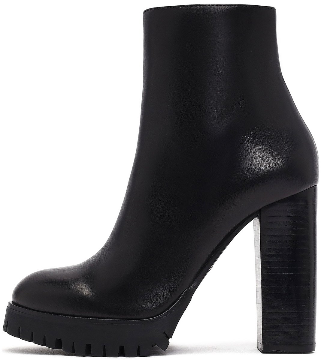 DERIMOD High Heel Plateau Blokhaklaarzen Leren High Heel Plateau Blokhaklaarzen
