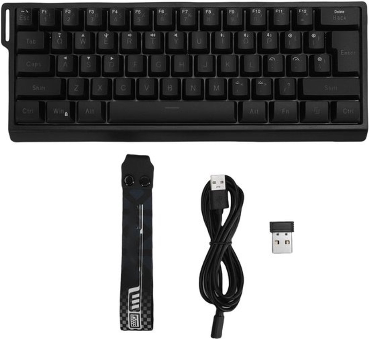 Mechanisch Toetsenbord - Compact Toetsenbord - Gaming en Werk - Draadloos en Bedraad - 61 Toetsen - Zwart