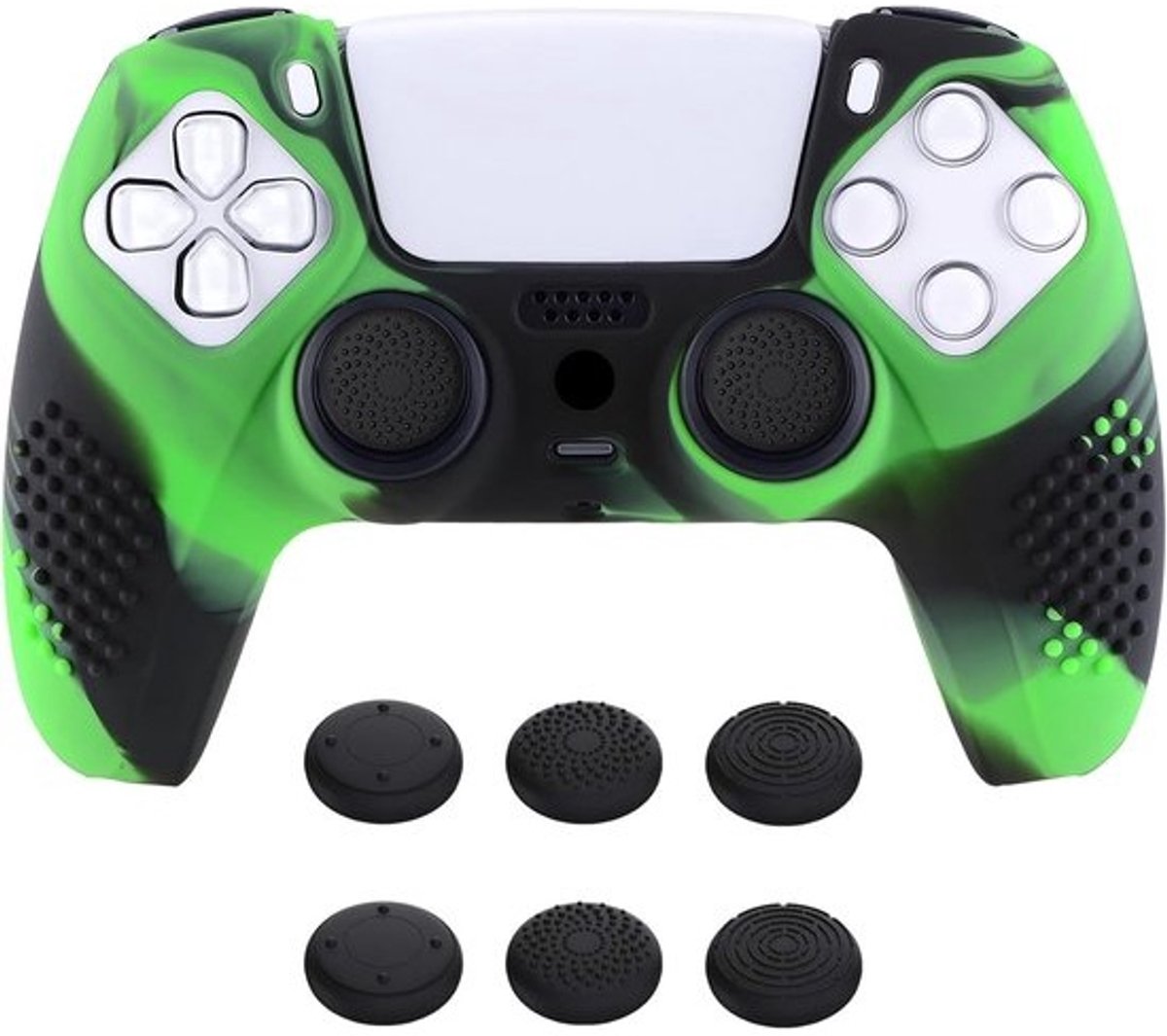 Controller Beschermhoes - Siliconen Cover - Gaming Comfort - Verbeterde Grip - 22 x 16 x 3 cm - Groen Zwart