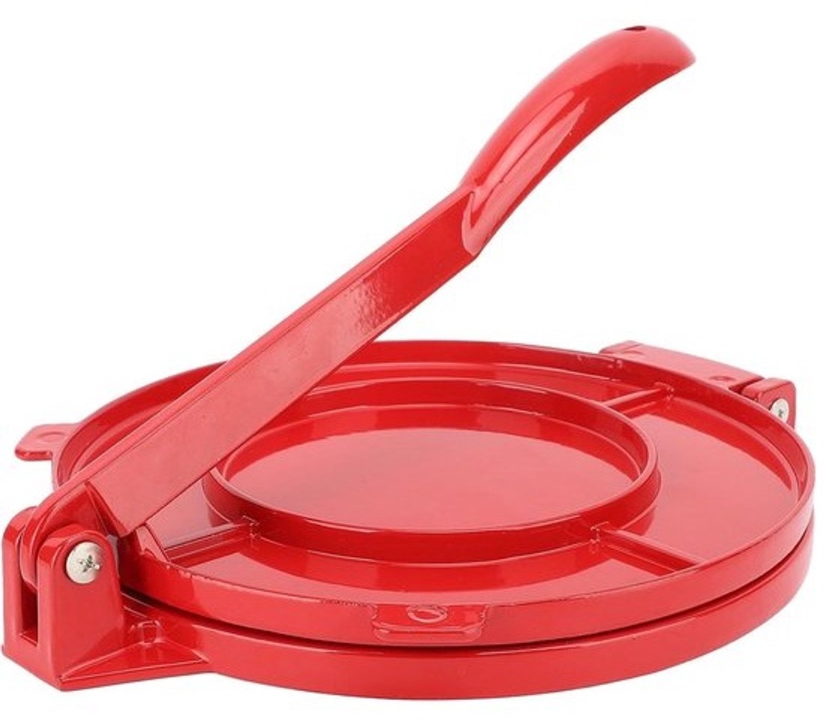 Dailygoods- Tortillapers 9.8 Inch - Aluminium Pers - Handmatige Deegpers - Multifunctioneel - Voor Pannenkoeken/Tortilla - Efficiënt en Gebruiksvriendelijk - Deegroller