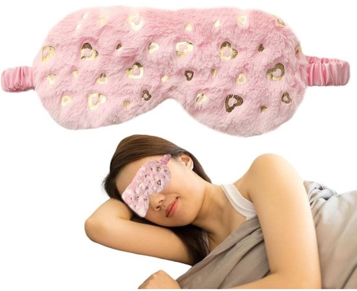Oogmasker - Slaapmasker - Ontspannen Slapen - Zachte Pluche Stof - 21x9.5 cm - Zwart