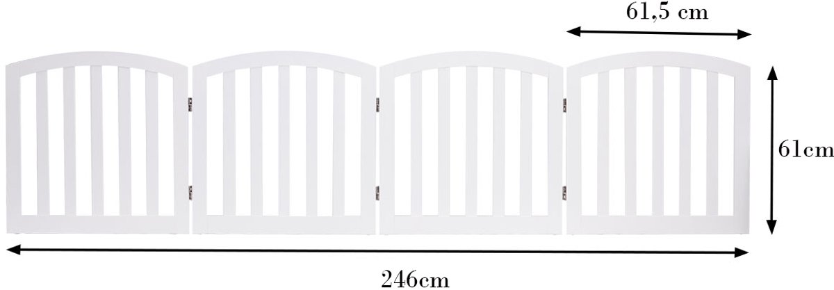 SureDeal® - Hond - Delige Houten Hondenhek - 245x61x22 cm - Wit