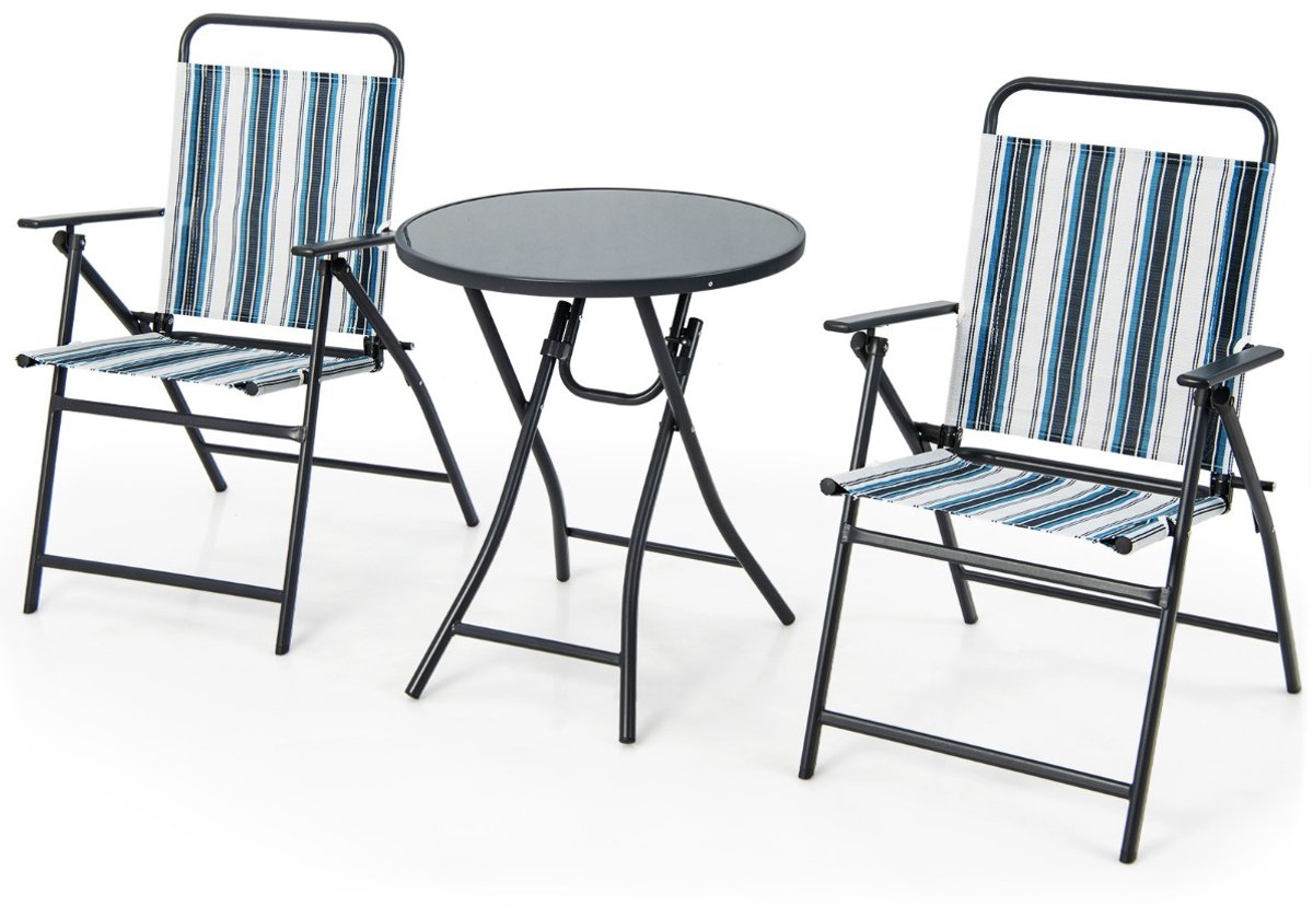 SureDeal® - Tuinmeubel - Bistrotafel - Stoelen Inklapbare Balkonset - Tuin Binnenplaats Balkon - 67x53x88 cm - Zoals afgebeeld