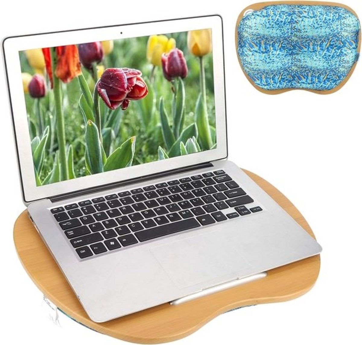Laptop tafel voor op schoot - Ergonomisch lapdesk met memory foam kussen tot 15,6 inch