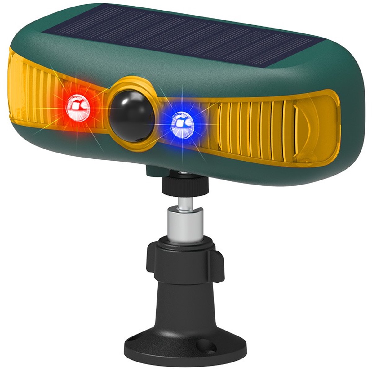Zonne-energie Alarm met Geluid & Ultrasone Dierafweer - Bewegingssensor Geluid & Licht Waarschuwing