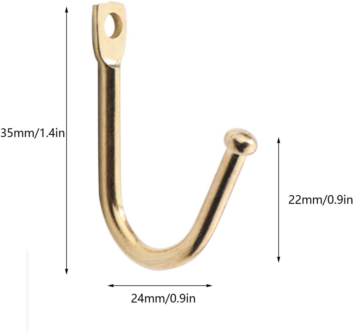 16 Stuks Mini Vintage Wandbeugels voor het Ophangen van Sieraden, Sleutels en Kleine Voorwerpen - Goudkleurige Halve Cirkel Haakjes 1.4×0.9×0.9 inch