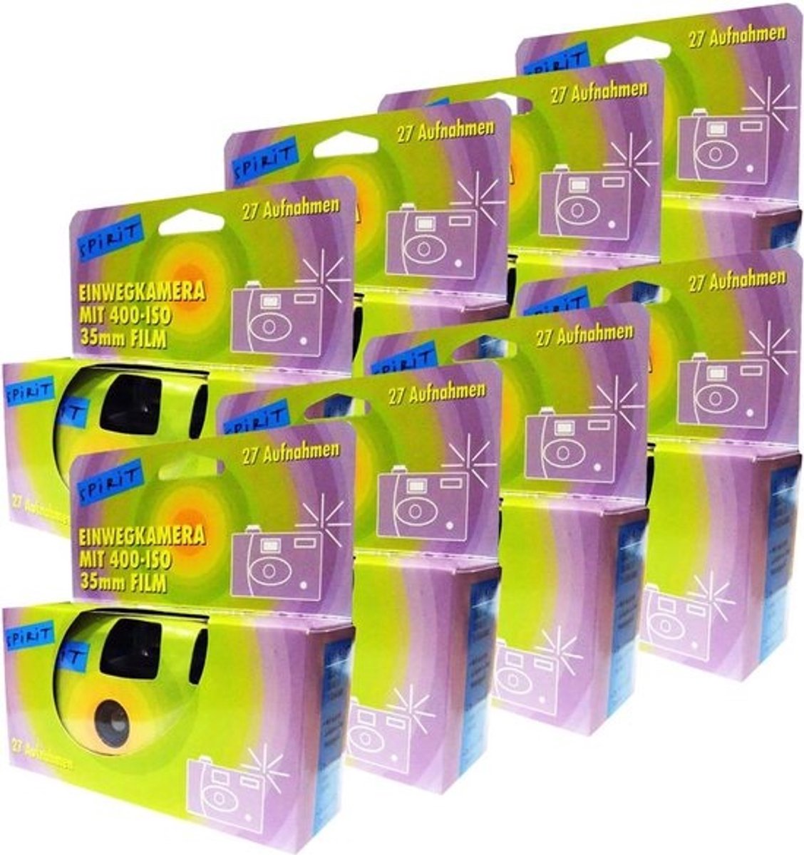 Wegwerpcamera Set - Feestcamera Bruiloftcamera - Momenten Vangen - Met Ingebouwde Flits - 8 Stuks 27 Foto's - Zwart