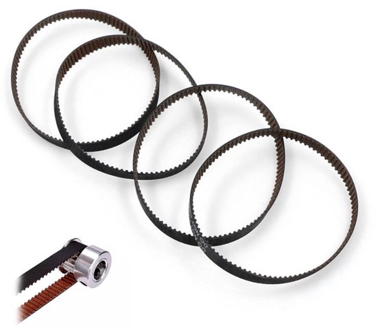 3D-printer tandriem 6 mm breed - rubber - lengte 200 mm - 4 stuks