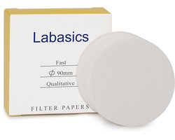Labasics Snelfilterend Kwaliteitsfilterpapier, 25 Micron Poriegrootte, Cellulose Cirkels voor Laboratoriumanalyse, 100 - ShopVlot