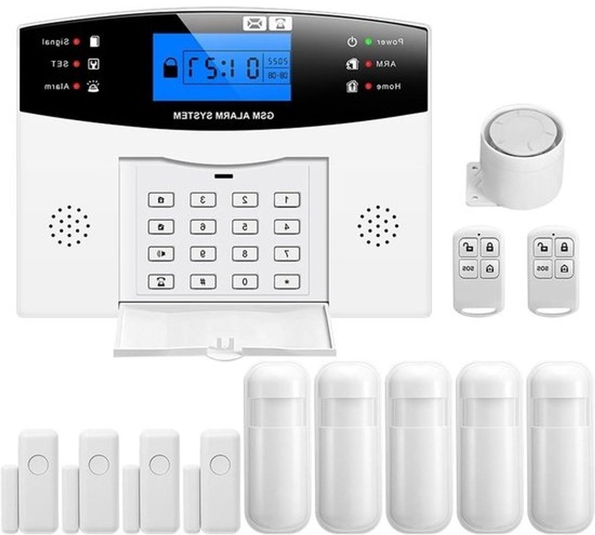 GSM Alarmbeveiliging - Inbraakalarmsysteem Smart Home - Huis Beveiligen - APP Controle - 25 x 15 x 15 cm