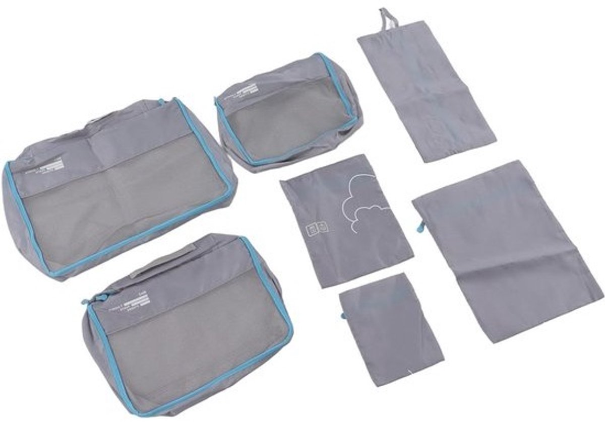 Bagagebakken Set - Reisorganizers - Bagage Ordenen - Waterdicht Polyester - 7 stuks - Grijs